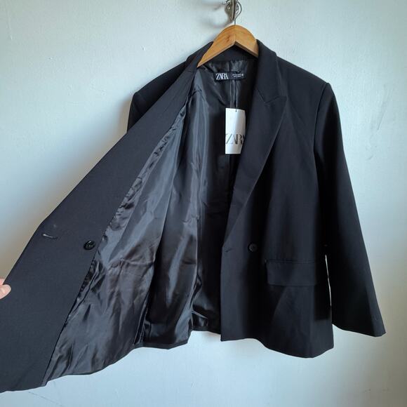 NWT ZARA Oversized Double Breasted Blazer - Picture 4 of 10